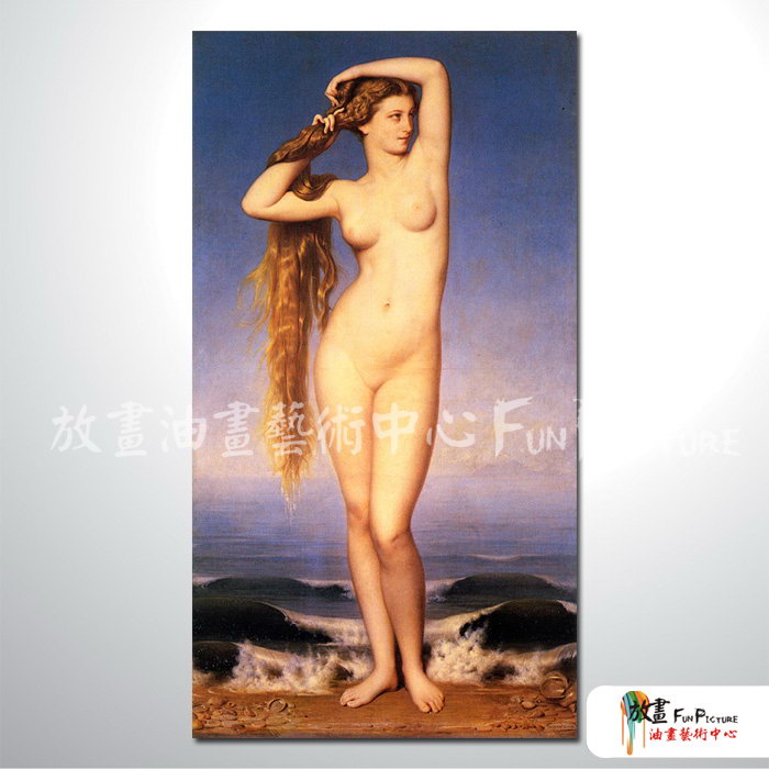 古典宮廷人體11 純手繪 油畫 直幅 鵝黃 暖色系 裸體 裸女 藝術 時尚 摩鐵 旅館 酒店 情趣