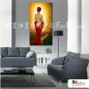 人體08 純手繪 油畫 直幅 紅黃 暖色系 裸體 裸女 藝術 時尚 摩鐵 旅館 酒店 情趣 裝潢