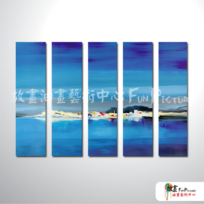 5拼風景大海A18 純手繪 油畫 直幅*5 藍色 冷色系 裝飾 畫飾 無框畫 民宿 餐廳 室內設計