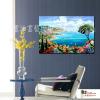 地中海風景A82 純手繪 油畫 橫幅 藍色 冷色系 精選 畫飾 無框畫 民宿 餐廳 裝潢 室內設計