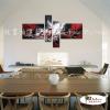 4拼抽象A004 飛舞 純手繪 油畫 造型 灰黑紅 中性色系 線條 無框畫 民宿 餐廳 室內設計