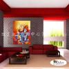 裝飾人物A092 純手繪 油畫 直幅 橙紅 暖色系 裝飾 畫飾 無框畫 民宿 餐廳 裝潢 室內設計