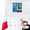 純抽象A110 純手繪 油畫 方形 藍黑 冷色系 裝飾 畫飾 無框畫 民宿 餐廳 裝潢 室內設計
