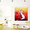裝飾人物B154 純手繪 油畫 方形 紅底 暖色系 裝飾 畫飾 無框畫 民宿 餐廳 裝潢 室內設計