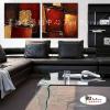 2拼抽象B302 純手繪 油畫 正方 紅褐 暖色系 裝飾 畫飾 無框畫 民宿 餐廳 裝潢 室內設計