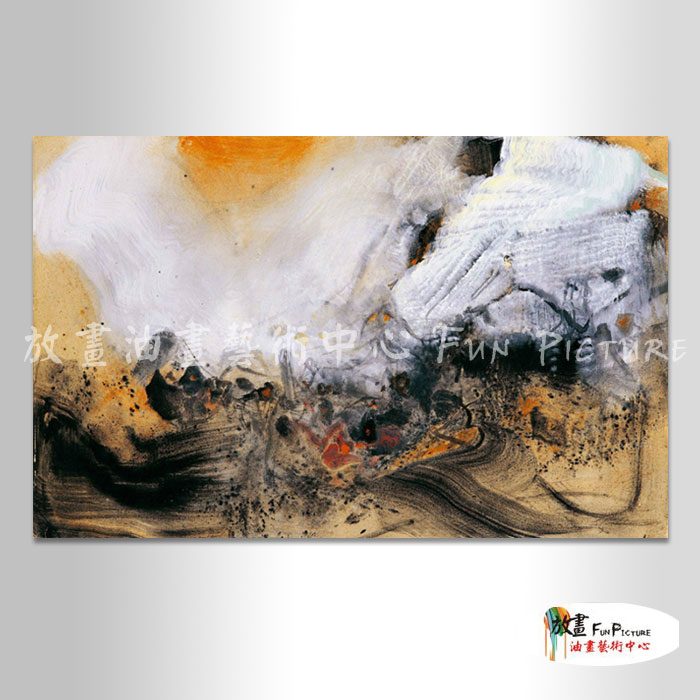 名家抽象127 純手繪 油畫 橫幅 白褐 中性色系 無框畫 名畫 色塊 現代抽象 近代名家 大師作品
