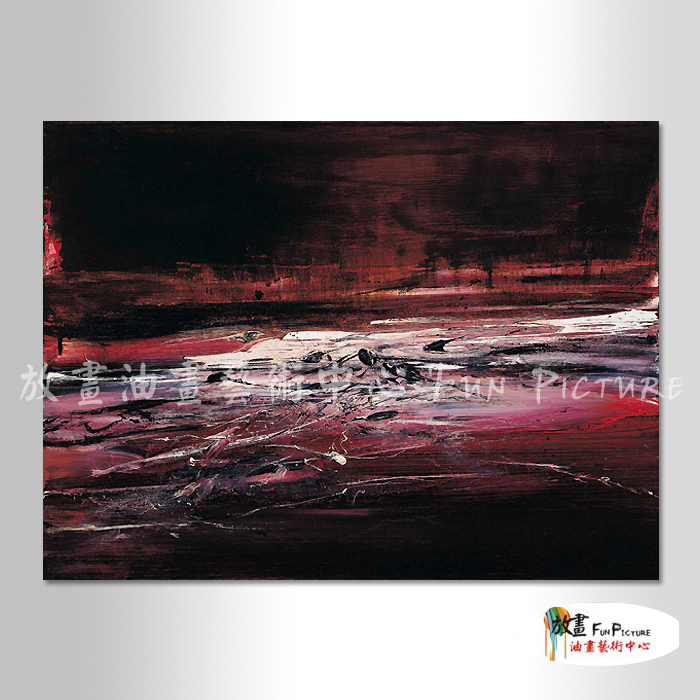 名家抽象33 純手繪 油畫 橫幅 黑紅 中性色系 無框畫 名畫 線條 現代抽象 近代名家 大師作品