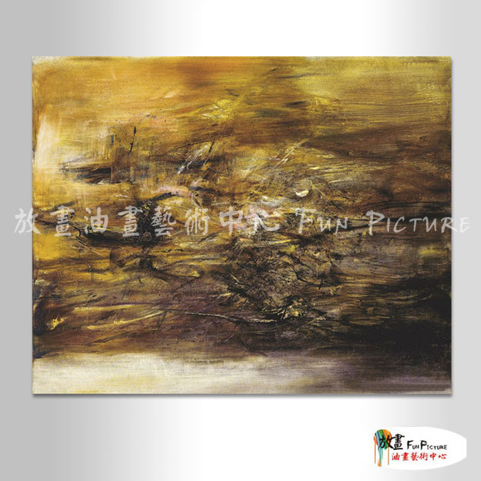 名家抽象61 純手繪 油畫 橫幅 黃褐 暖色系 無框畫 名畫 線條 現代抽象 近代名家 大師作品