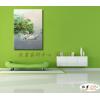 天鵝04 純手繪 油畫 直幅 藍綠 冷色系 掛畫 和諧 溫和 優雅 振翅起舞 裝潢設計 藝品 客廳 臥室