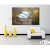 天鵝11 純手繪 油畫 橫幅 褐灰 中性色系 掛畫 和諧 溫和 優雅 振翅起舞 裝潢設計 藝品 客廳 臥室