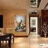 孔雀11 純手繪 油畫 直幅 多彩 暖色系 高寫實 掛畫 藝品 龍鳯呈祥 鳥之王者 裝潢 室內設計