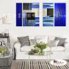 2拼抽象B359 純手繪 油畫 方形*2 藍色 冷色系 幾何 裝飾 畫飾 無框畫 民宿 餐廳 室內設計