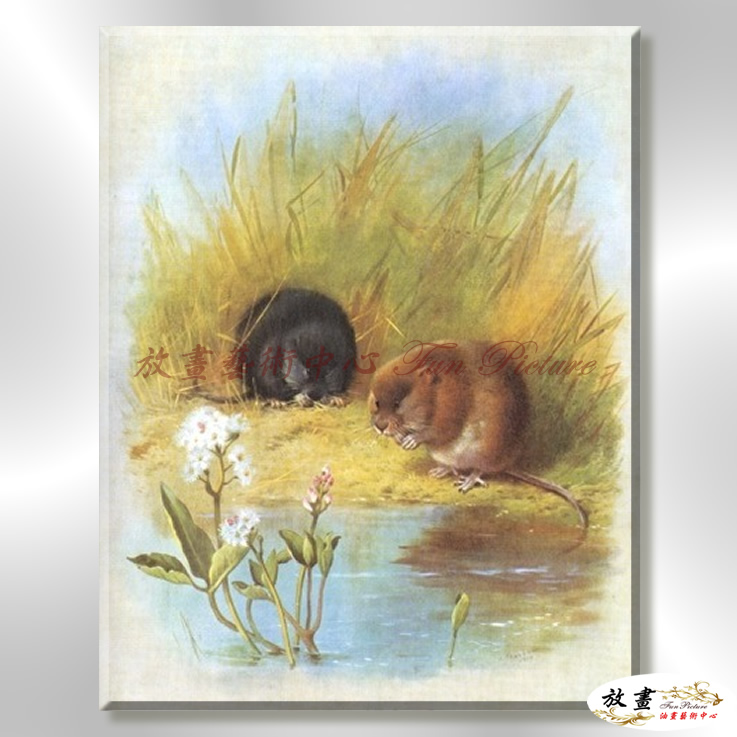 老鼠02 純手繪 油畫 直幅 褐咖 中性色系 動物 大自然 藝術畫 掛畫 生肖 客廳 裝潢 室內設計