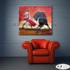 鬥牛14 純手繪 油畫 橫幅 紅橙 暖色系 動物 大自然 藝術畫 掛畫 生肖 客廳 裝潢 室內設計