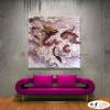 龍50 純手繪 油畫 方形 灰紫 中性色系 動物 神話 藝術畫 掛畫 生肖 客廳 裝潢 實拍影片