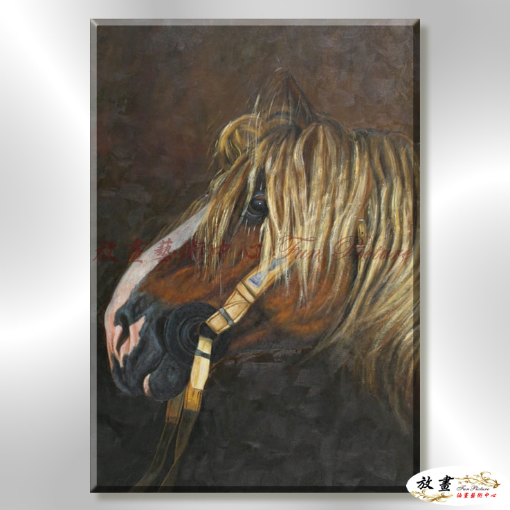 馬11 純手繪 油畫 直幅 咖黑 中性色系 動物 大自然 藝術畫 掛畫 生肖 客廳 裝潢 室內設計