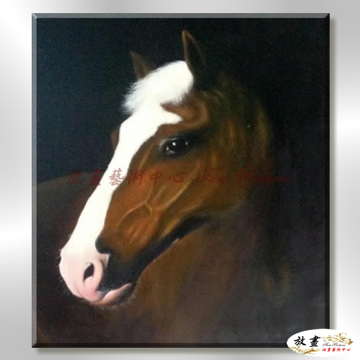 馬13 純手繪 油畫 直幅 褐黑 中性色系 動物 大自然 藝術畫 掛畫 生肖 客廳 裝潢 室內設計
