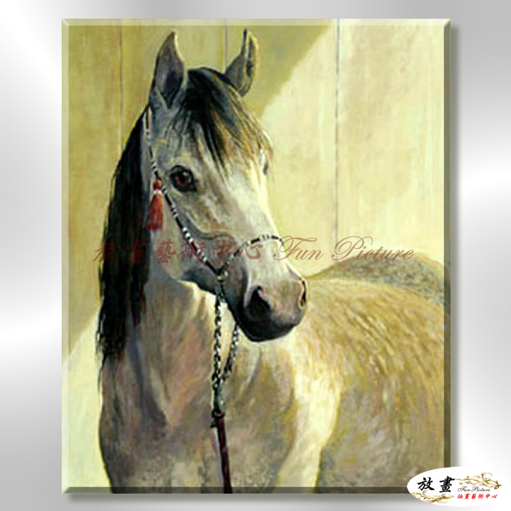 馬19 純手繪 油畫 直幅 青褐 中性色系 動物 大自然 藝術畫 掛畫 生肖 客廳 裝潢 室內設計