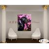 狗28 純手繪 油畫 直幅 黑紫 中性色系 動物 大自然 藝術畫 掛畫 生肖 求運 藝術品 寫實 室內設計