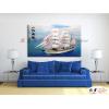 帆船SB01 純手繪 油畫 橫幅 藍色 冷色系 大海 藍天 海灣 海浪 夕陽 裝潢 室內設計 實拍影片
