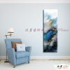 無極山水SG130 純手繪 油畫 直幅 藍色 冷色系 畫飾 流彩 無框畫 民宿 餐廳 招財 納喜 文公尺