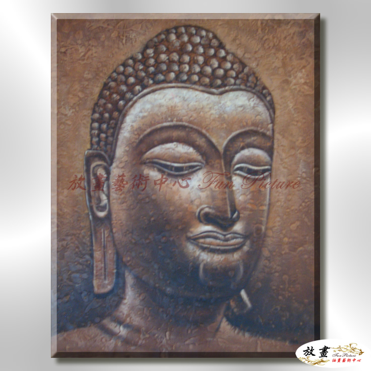 宗教肖像FR027 純手繪 油畫 直幅 咖黑 中性色系 文化 吉祥 禪意 風水 命理 禮佛 修道 文藝品