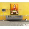 宗教肖像FR068 純手繪 油畫 直幅 黃橙 暖色系 文化 吉祥 禪意 風水 命理 禮佛 修道 文藝品