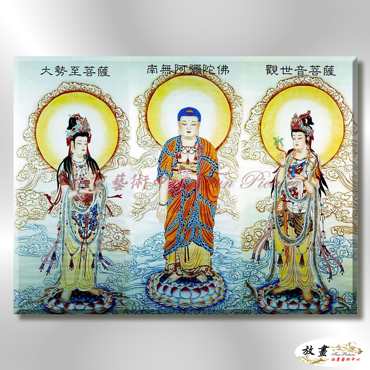宗教肖像FR070 純手繪 油畫 橫幅 多彩 中性色系 文化 吉祥 禪意 風水 命理 禮佛 修道 文藝品