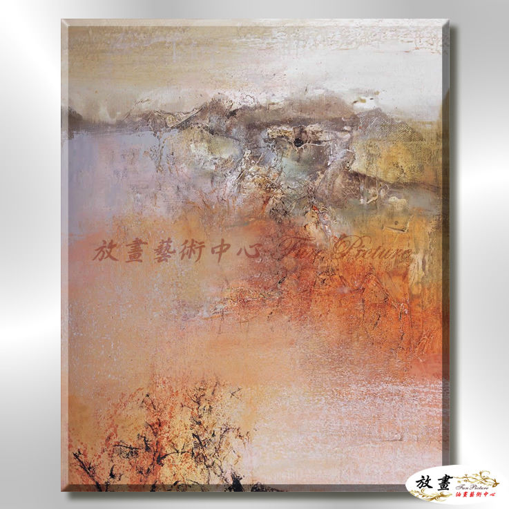 名家抽象A19 純手繪 油畫 直幅 橙褐 暖色系 無框畫 名畫 流彩 現代抽象 近代名家 大師作品