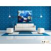 荷花102 純手繪 油畫 橫幅 藍色 冷色系 印象 掛畫 無框畫 民宿 室內設計 居家佈置