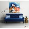 荷花104 純手繪 油畫 方形 橙藍 中性色系 印象 掛畫 無框畫 民宿 室內設計 居家佈置