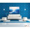 盛藍荷塘94 純手繪 油畫 橫幅 藍色 冷色系 印象 掛畫 無框畫 民宿 室內設計 居家佈置
