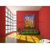 鬱金香237 純手繪 油畫 直幅 紅黃 暖色系 寫實 掛畫 無框畫 民宿 室內設計 居家佈置