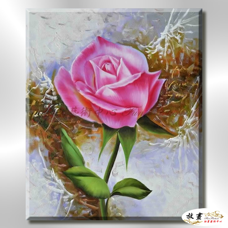 玫瑰299 純手繪 油畫 直幅 粉紅 暖色系 寫實 掛畫 無框畫 民宿 室內設計 居家佈置
