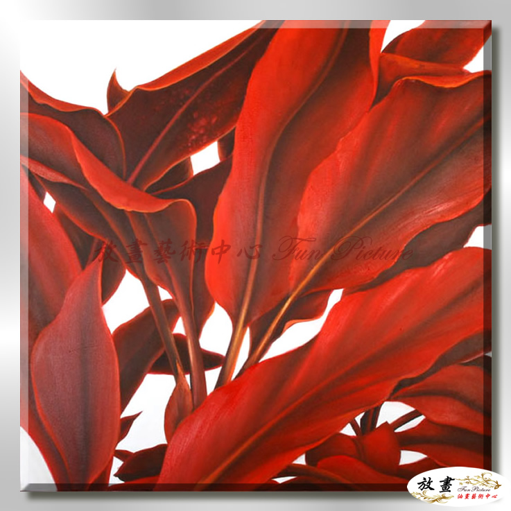 裝飾花卉C229 純手繪 油畫 方形 紅色 暖色系 掛畫 招財 風水 裝修 無框畫 玄關 室內設計