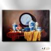 瓷器ST03 純手繪 油畫 橫幅 藍咖 中性色系 裝飾 畫飾 無框畫 寫實 靜物 餐廳 裝潢 室內設計