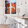 2拼風景B403 純手繪 油畫 直幅*2 紅褐 暖色系 裝飾 畫飾 無框畫 民宿 餐廳 室內設計